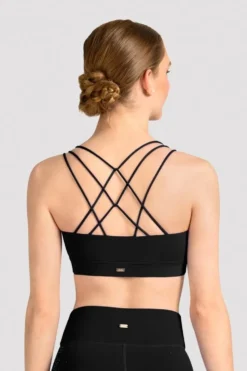 Ladies Mirella Celeste Cross Back Printed Crop Top